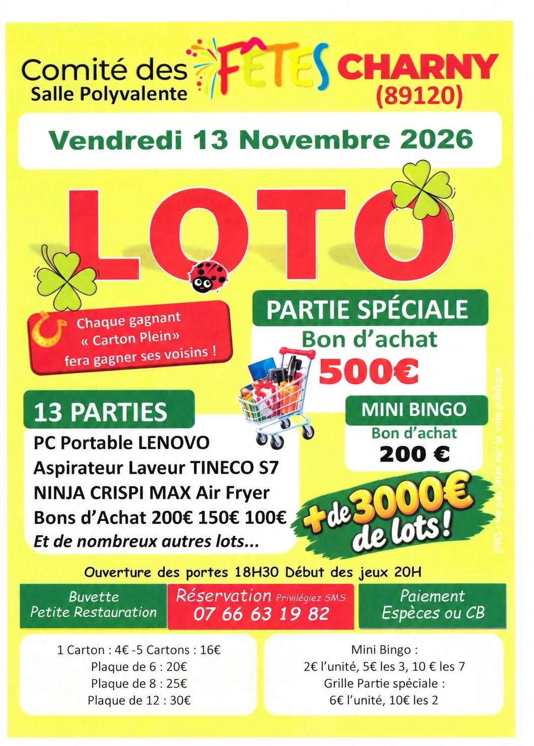 Loto organisé par le Comité des Fêtes à Charny Orée de Puisaye – Charny Orée de Puisaye (Salle polyvalente) (affiche de l’événement)