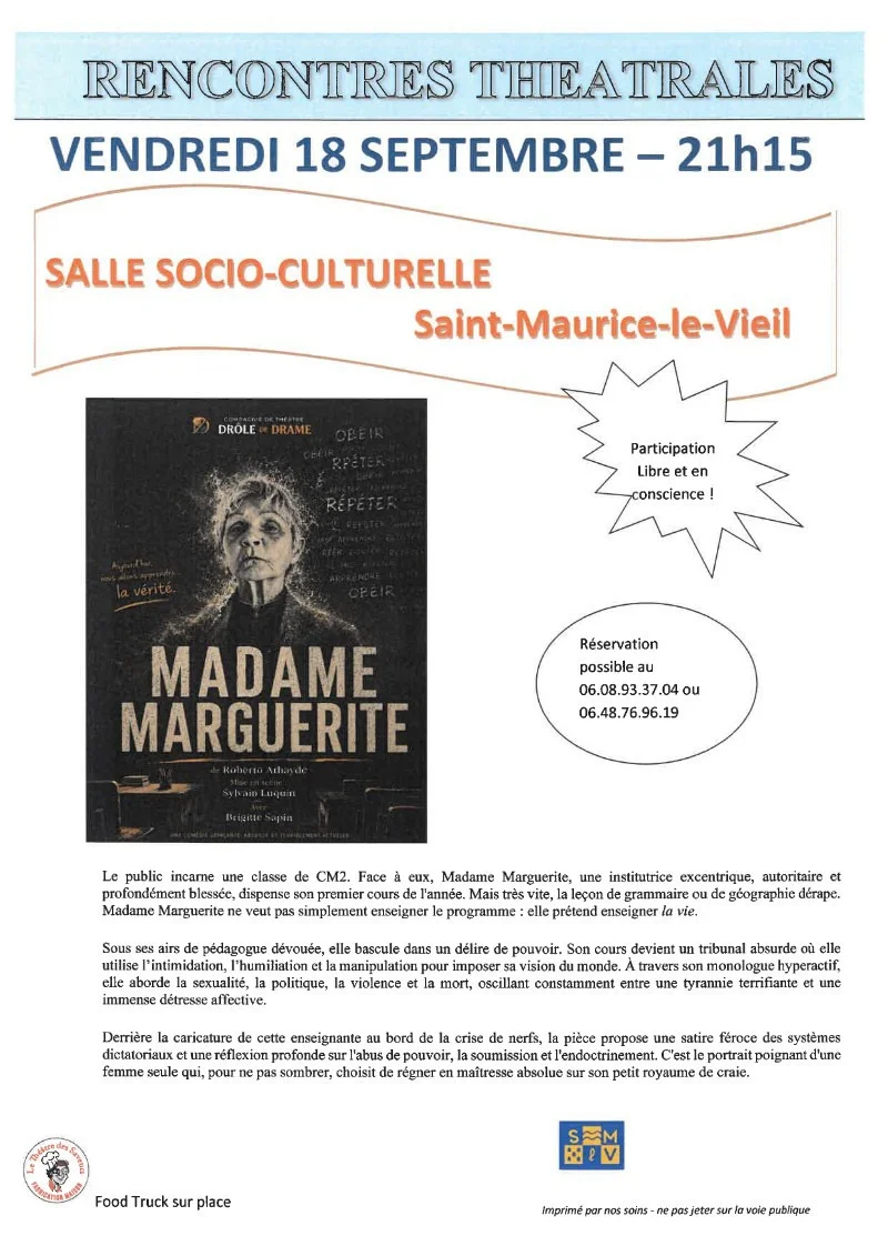 Madame Marguerite – Saint-Maurice-le-Vieil (Salle socio-culturelle) (affiche de l’événement)