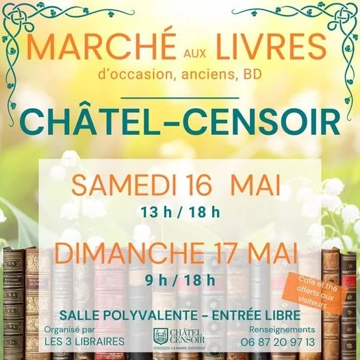 Marché aux livres : occasion, ancien, BD – Châtel-Censoir (Salle polyvalente) (affiche de l’événement)