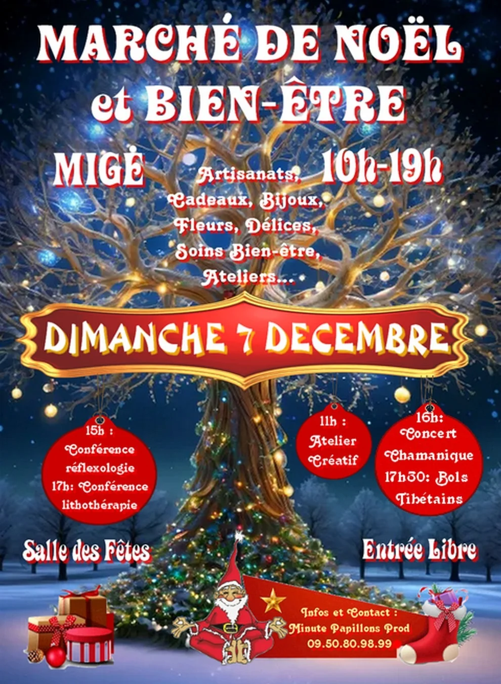 Marché de Noël & Bien-être & Concerts – Migé (Salle des Fêtes) (affiche de l’événement)