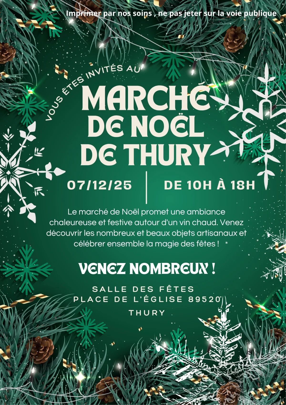 Marché de Noël de Thury – Thury (Salle des fêtes) (affiche de l’événement)
