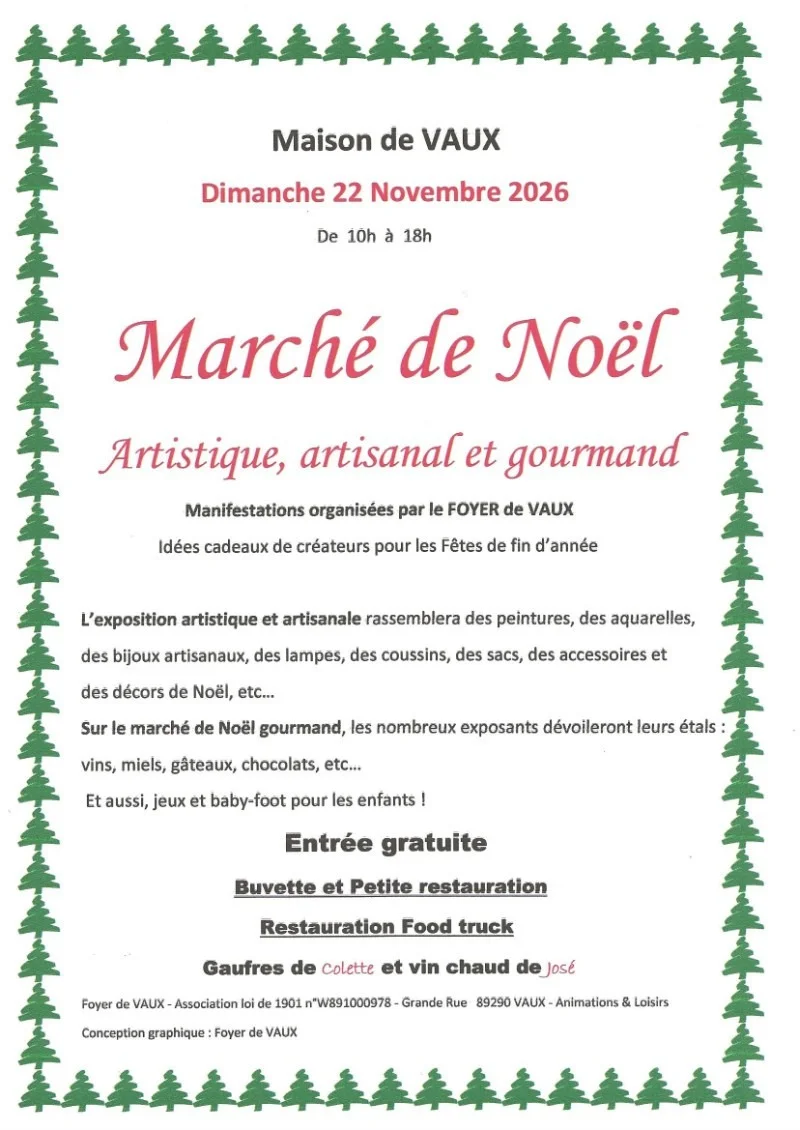 Marché de Noël de Vaux – Vaux / Auxerre (Maison de Vaux) (affiche de l’événement)