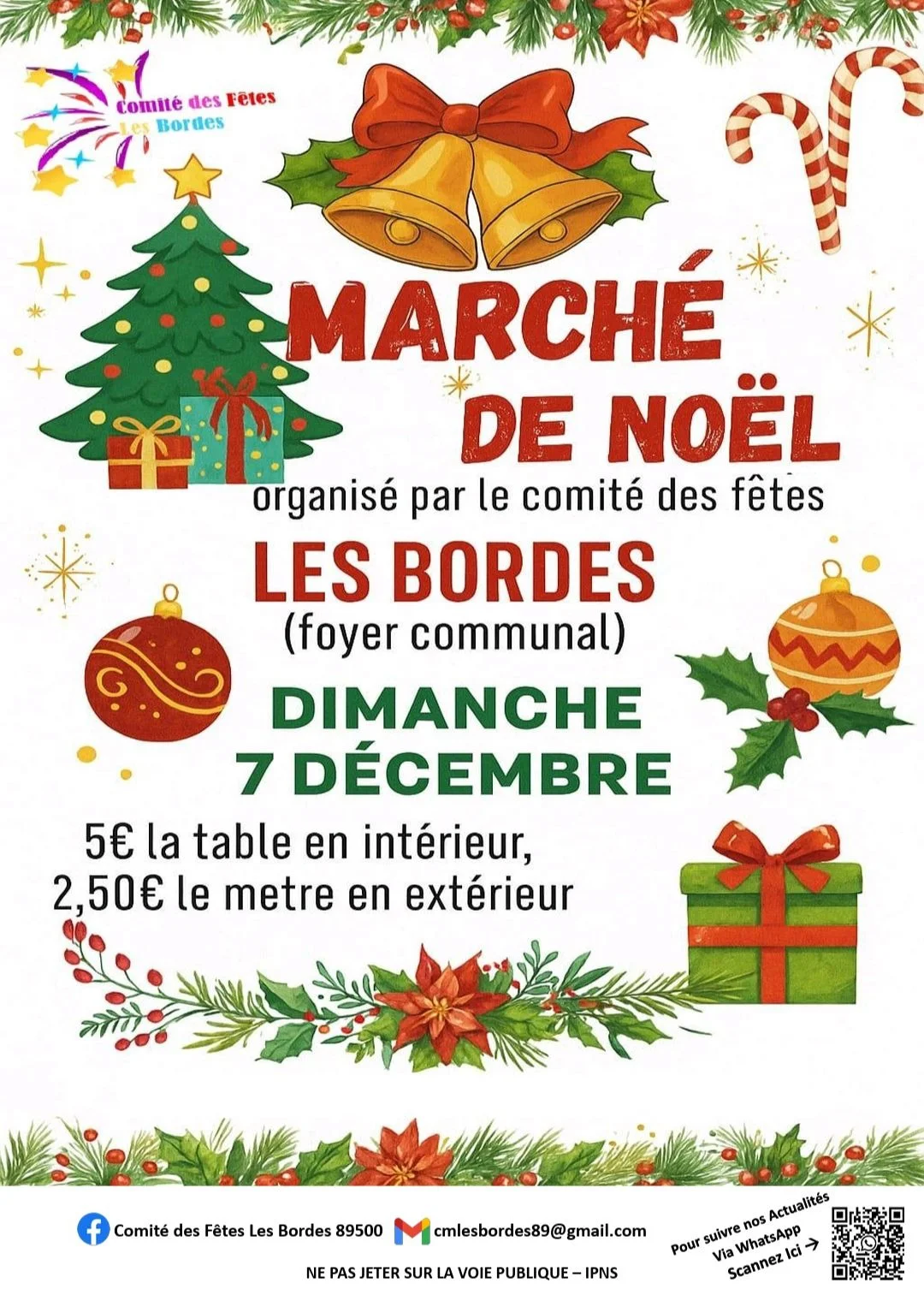 Marché de Noël – Les Bordes (Foyer communal) (affiche de l’événement)