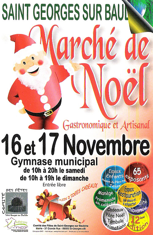 12ème MARCHE DE NOEL : marché gastronomique et artisanal avec plus de 65 exposants (espace enfant, promenade en calèche, cadeaux, tombola, animations, restauration et Père Noël)