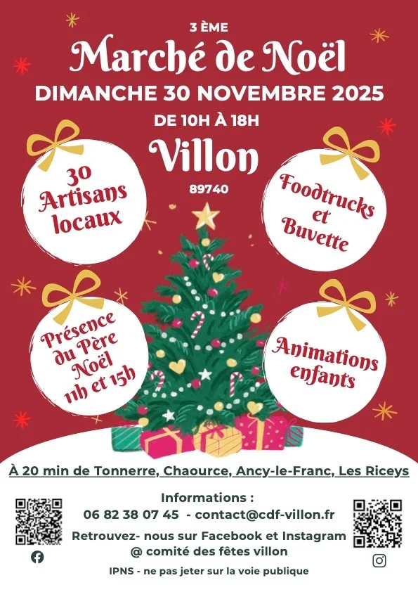 Marché de Noël – Villon (Salle des Fêtes) (affiche de l’événement)