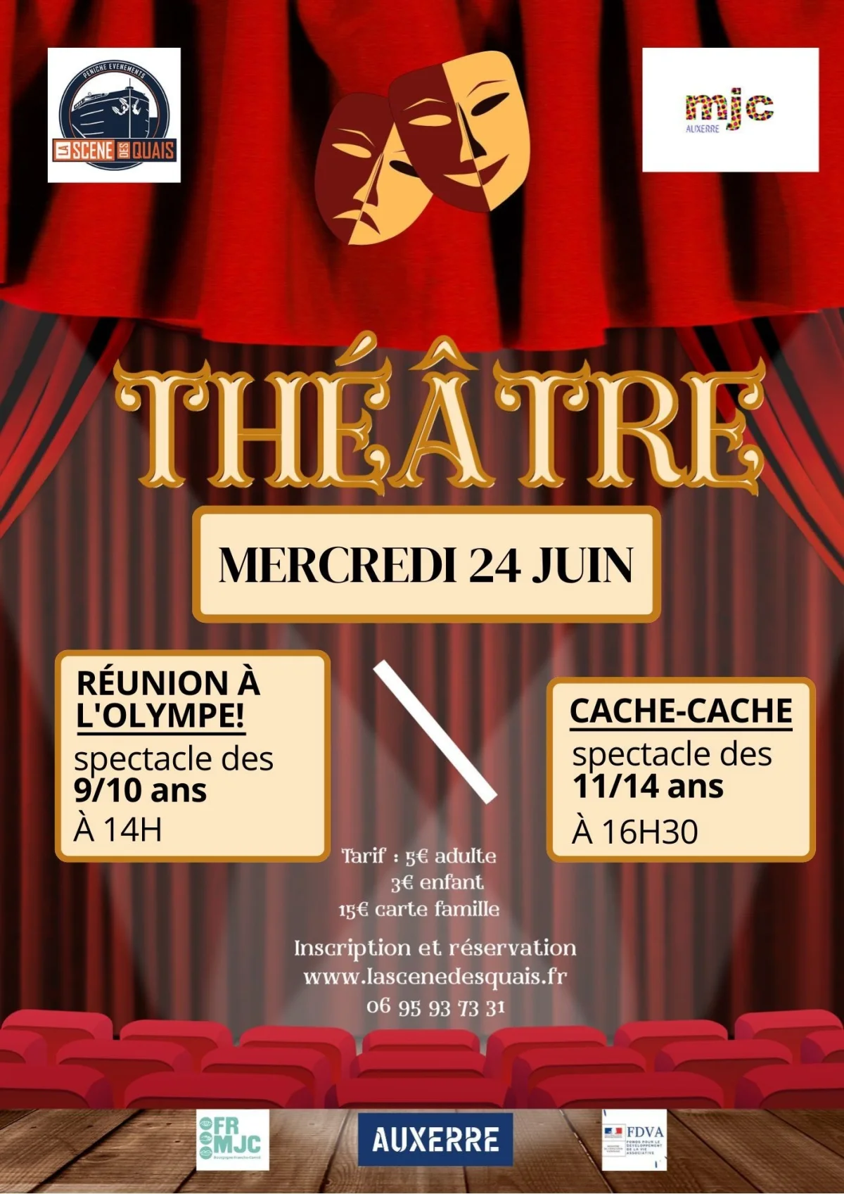 Représentation de l'atelier théâtre de la MJC – Auxerre (Théâtre La scène des quais) (affiche de l’événement)