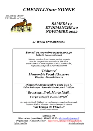 24ème week-end musical de Chemilly sur Yonne :