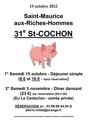 31ème Saint-Cochon : Dîner dansant avec DJ Le Centurion