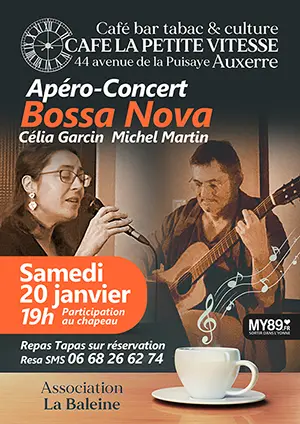 Apro-Concert Bossa Nova avec Clia Garcin (chant) et Michel Martin (guitare)
