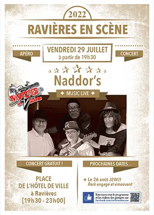 3ème apéro-concert avec Naddor's (Reprises Pop Rock) dans le cadre de Ravières en Scène (saison 7)