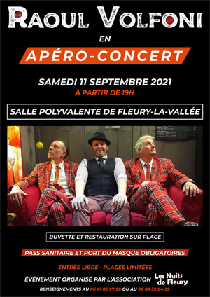 Apro-Concert des Nuits de Fleury avec Raoul Volfoni (pop-rock)
