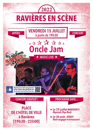 2ème apéro-concert avec Oncle Jam (Reprises Funk & Soul) dans le cadre de Ravières en Scène (saison 7)