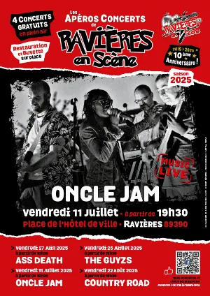 Ravières en Scène (10ème édition) : 2ème apéro-concert avec Oncle Jam (Soul & Funk)