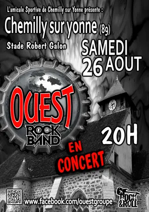 Apro-concert avec le groupe Ouest (pop-rock) dans le cadre des 60 ans de L'Amicale Sportive de Chemilly-sur-Yonne