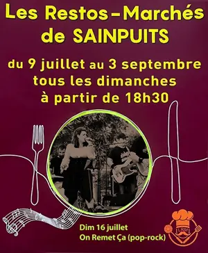 Les Restos-Marchs de Sainpuits : March de producteurs et d'artisans locaux + ambiance et animation musicale assures par le groupe On remet a (pop-rock) + Restauration sur place