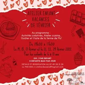 Atelier enfant vacances de fvrier : atelier cuisine, activits cratives, goter et visite de La Ferme