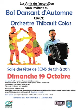 Bal d'Automne avec l'Orchestre Thibault Colas et les Amis de l'Accordéon (avec ou sans repas)