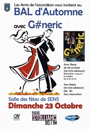 Bal d'Automne avec l'orchestre G#neric et les Amis de l'Accordon (avec ou sans repas)