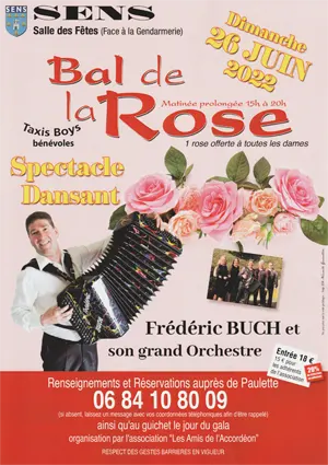 Bal de la Rose (spectacle dansant) avec Frdric Buch et son grand orchestre (avec taxis boys et une rose offerte  toutes les dames)