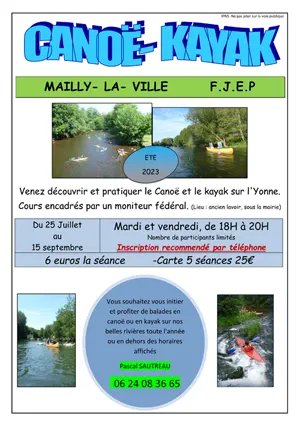 Découverte et pratique du Canoë et du Kayak sur l'Yonne (encadré par un moniteur fédéral)