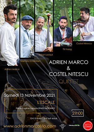 Concert unique avec Adrien Marco et Costel Nitescu Quintet (jazz manouche, swing)