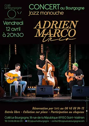 Concert avec Adrien Marco Trio (jazz manouche)