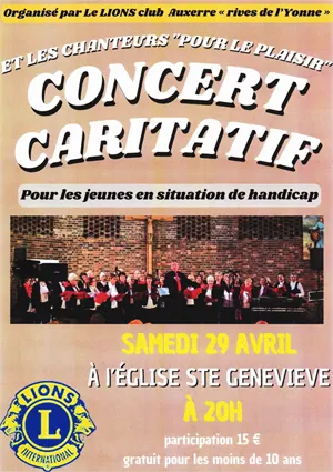 Concert caritatif avec la chorale Les Chanteurs pour le Plaisir au profit de l’association Handy Art (jeunes en situation de handicap)