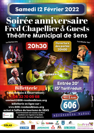 Concert de blues : soire anniversaire Fred Chapellier & Guests