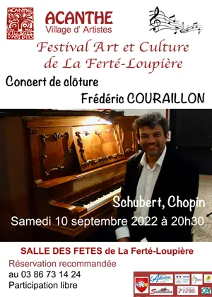 Concert de clôture du festival d'été avec Frédéric Couraillon (Piano / Schubert, Chopin)