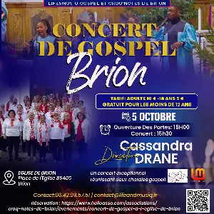 Concert gospel avec Life & Musiq Gospel et les Croq'Notes de Brion (direction Cassandra Drane)