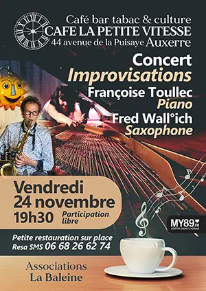 Concert : Improvisations avec Françoise Toullec (piano) et Fred Wall°ich (saxophone)