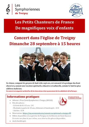 Concert avec les Petits Chanteurs de France (voix d'enfants) – Treigny (Eglise Saint Symphorien)