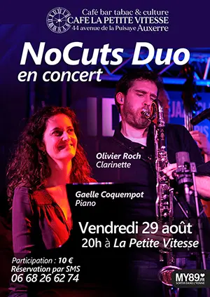 Concert avec NoCuts Duo : Gaelle Coquempot (piano) et Olivier Roch (clarinette)