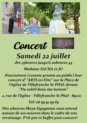 Concert avec Madame Sacha et Jo (chanson française)