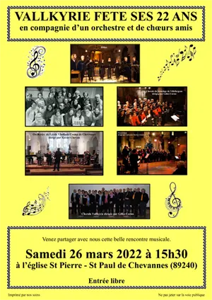 Concert anniversaire : la chorale Vallkyrie de Vallan fte ses 22 ans avec plusieurs ensembles musicaux et vocaux