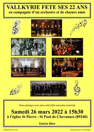 Concert anniversaire : la chorale Vallkyrie de Vallan fête ses 22 ans avec plusieurs ensembles musicaux et vocaux