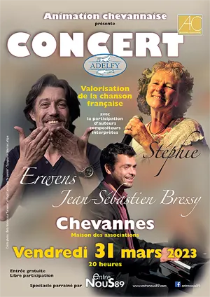 Concert pour la valorisation de la chanson franaise avec Stphie, Erwens, Jean-Sbastien Bressy et la participation d'auteurs compositeurs interprtes (chant et piano)