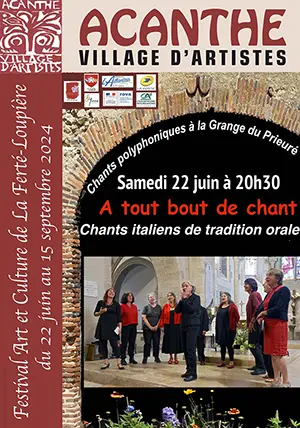 Concert d'ouverture du Festival Art et Culture de La Fert Loupire : chants italiens de tradition orale, chur de femmes 