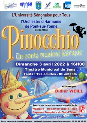 Pinocchio, l'histoire d'une marionnette en bois / Conte musical frique