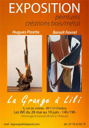 Vernissage de l'exposition de peinture et cration bois et mtal par Hugues Pizette et Benoit Favrel