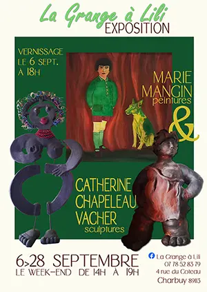 Exposition de Marie Mangin (peintures) et Catherine Chapeleau Vacher (sculptures)