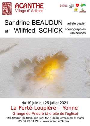 Exposition : Sandrine Beaudun (artiste papier) et Wilfried Schick (scnographie lumineuse)