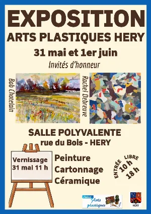 Exposition arts plastiques (peinture, cartonnage, céramique, poterie...) sur 2 jours avec une trentaine d'artistes présents / Invités d'honneur : Bob Chatelain et Rachel Debreuve