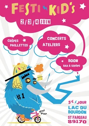 Festi Kid's : 3 jours d'animations pour jeune public (concerts, ateliers, crpes, paillettes, boom, bar  sirops...)