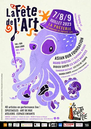 Fte de l'Art avec 40 artistes en performance live (concerts, spectacles, art de rue, ateliers, espace enfants...) sur 3 jours