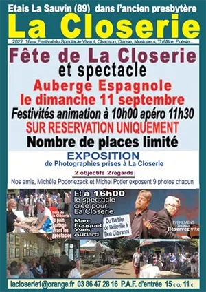 Fte de la Closerie (et spectacle) : Auberge espagnole (festivits, animation, apro et exposition photo)