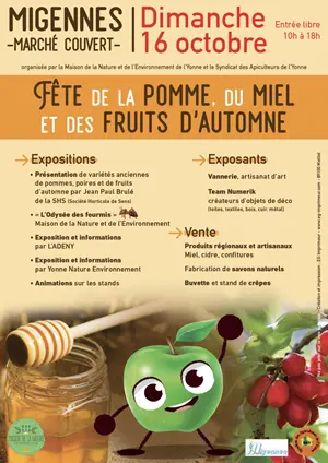Fête de la Pomme, du Miel et des Fruits d'automne : expositions, projection, animations, artisanat local et vente de produits régionaux