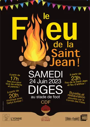 Feu de la Saint-Jean + Feu d'artifice + Concert avec Gafys Ember (rock) + jeux pour enfants et parents