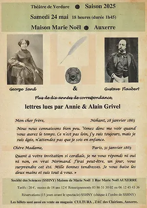 George Sand & Gustave Flaubert : Plus de dix années de correspondance (Lettres lues par Annie & Alain Grivel)