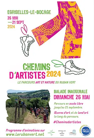 Inauguration des Chemins d'artistes (le parcours Art et Nature du Ruban Vert) : Balade inaugurale avec des oeuvres d'art et de land'art le long du parcours
